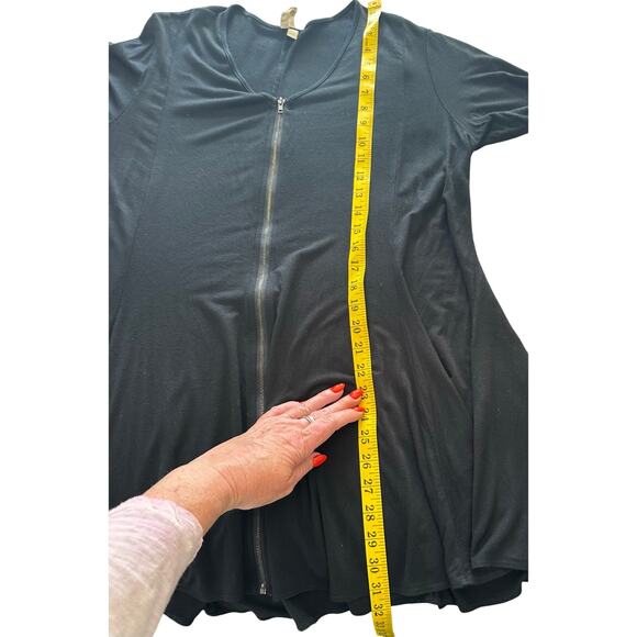 ComfyUSA Cardigan Womens Black Zip Front Swing Drape - XL - Picture 5 of 7